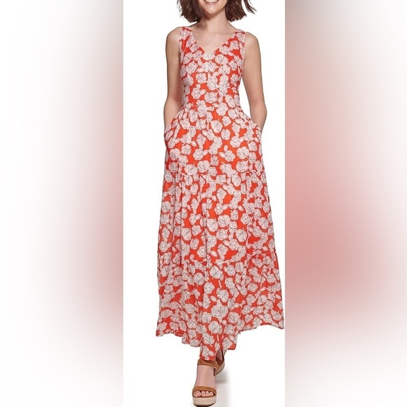 TOMMY HILFIGER Women’s Lined Sleeveless Maxi Dress Sz 4 - Picture 1 of 7